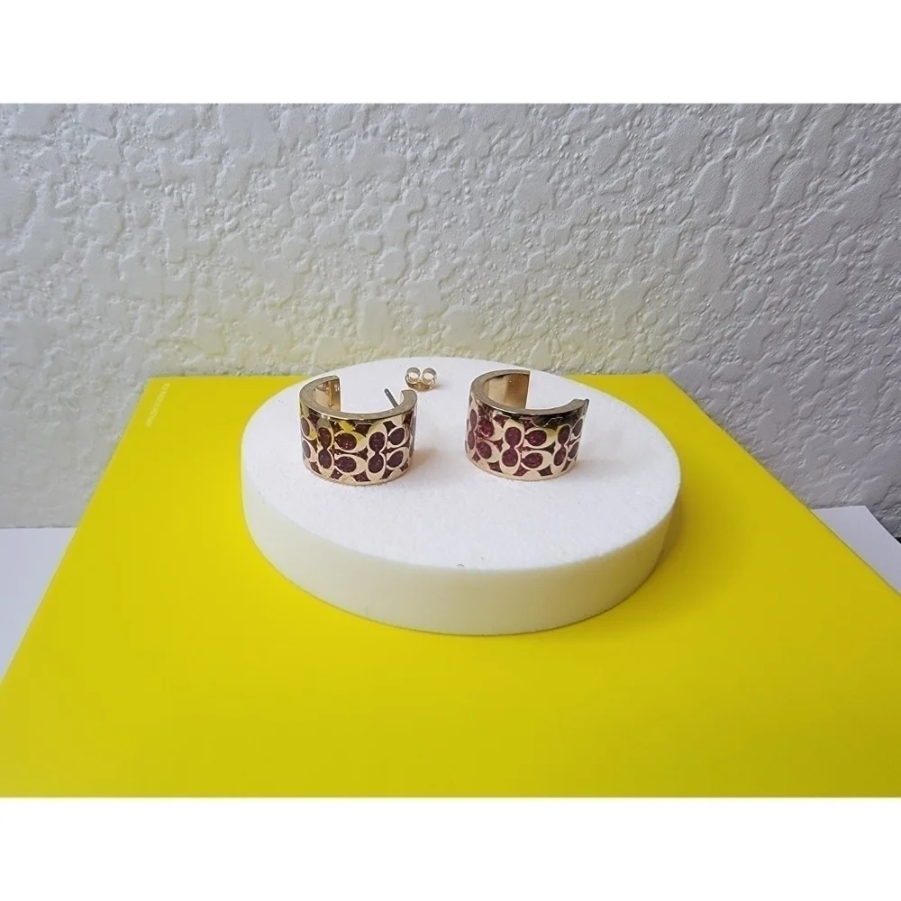 NWT Coach Hoop Earrings - Picture 2 of 6